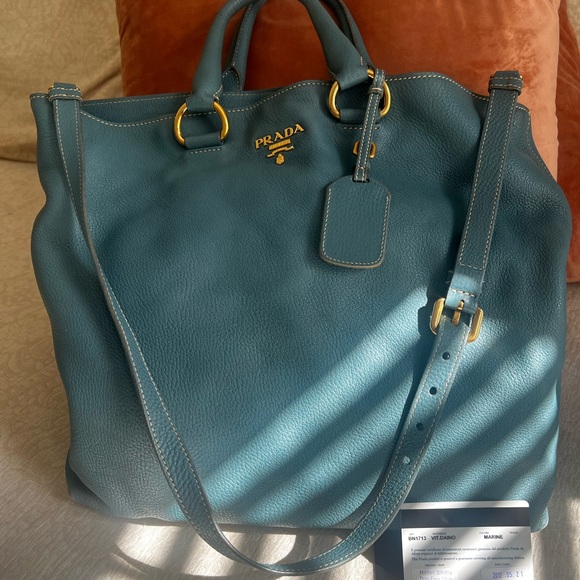 Prada Vitello Daino Marine Leather Bag - Picture 8 of 8